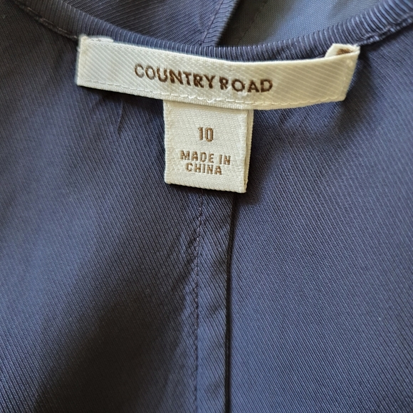 LAST CHANCE:  Country Road Racerback Dark Blue Dress with Pockets Size 10 - Picture 2 of 5